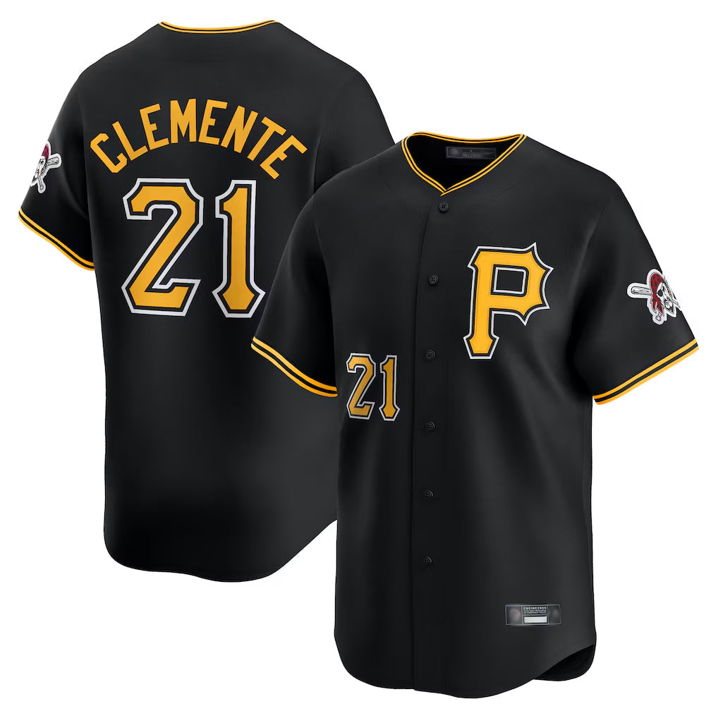 Choea P.Pirates #21 Roberto Clemente Player Black Alternate Limited Game Stitched Jerseys