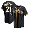 Choea P.Pirates #21 Roberto Clemente Player Black Fashion Out Home Game Stitched Jerseys