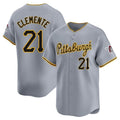 Choea P.Pirates #21 Roberto Clemente Player Gray Road Home Limited Stitched Jerseys