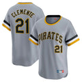 Choea P.Pirates #21 Roberto Clemente Player Gray Throwback Cooperstown Collection Limited T-shirt Stitched Jerseys
