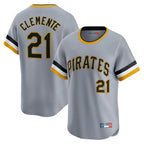 Choea P.Pirates #21 Roberto Clemente Player Gray Throwback Cooperstown Collection Limited T-shirt Stitched Jerseys