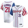 Choea P.Pirates #21 Roberto Clemente Player White 2025 Independence Day Vapor Premier Limited Stitched Jerseys