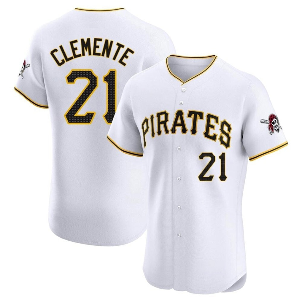 Choea P.Pirates #21 Roberto Clemente Player White Home Limited Elite Stitched Jerseys