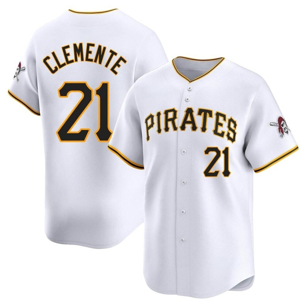 Choea P.Pirates #21 Roberto Clemente Player White Home Limited Stitched Jerseys