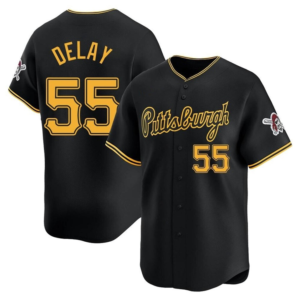 Choea P.Pirates #55 Jason Delay Player Black Alt Home Limited Stitched Jerseys