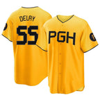 Choea P.Pirates #55 Jason Delay Player Gold City Connect Home Game Stitched Jerseys