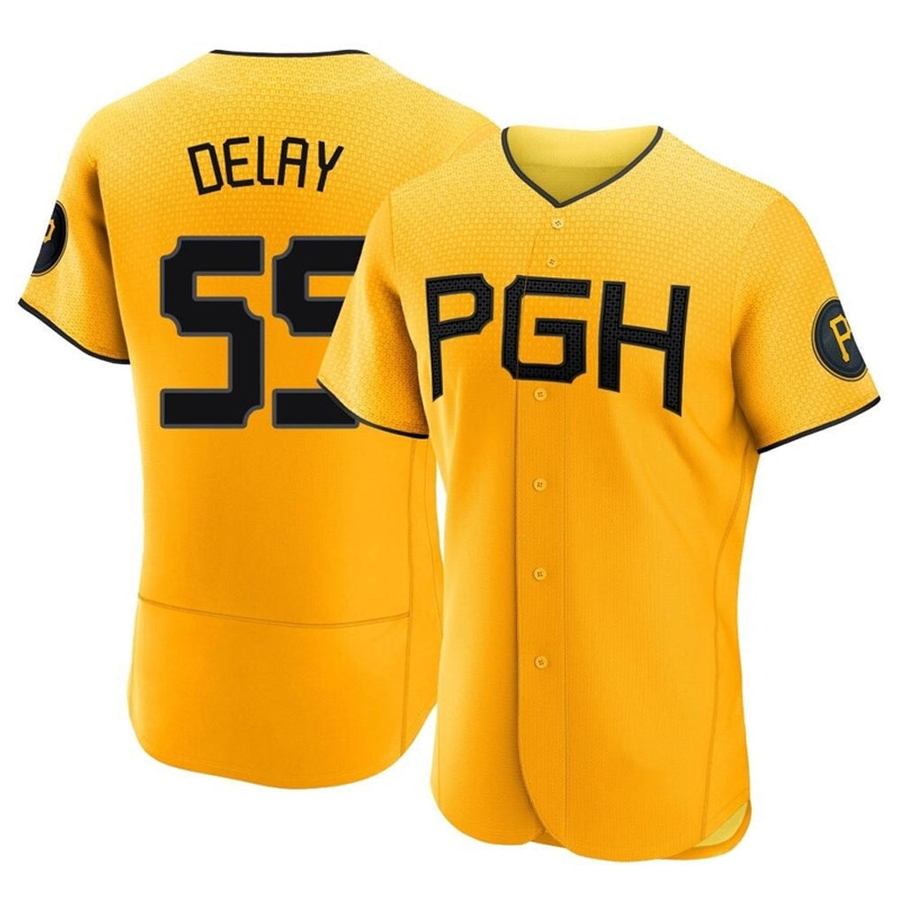Choea P.Pirates #55 Jason Delay Player Gold City Connect Home Limited Elite Stitched Jerseys