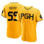 Choea P.Pirates #55 Jason Delay Player Gold City Connect Home Limited Elite Stitched Jerseys