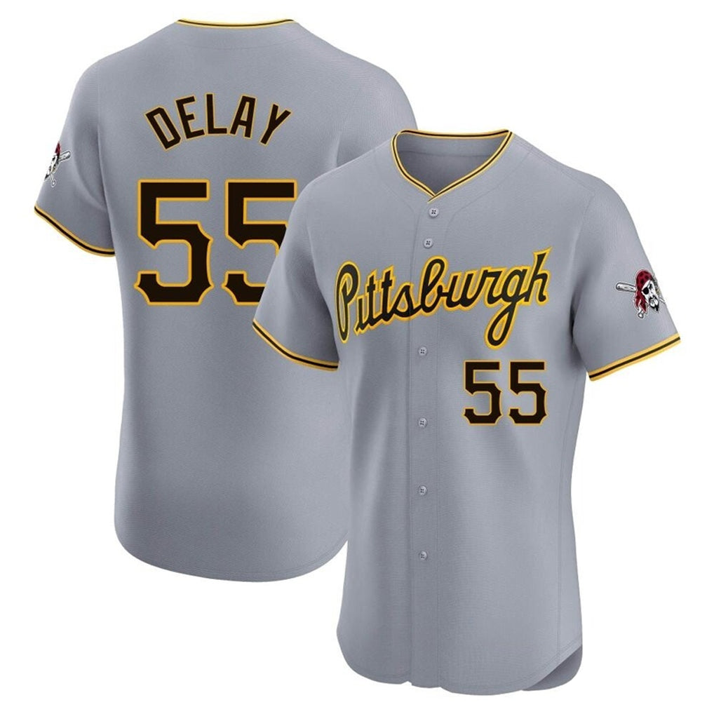 Choea P.Pirates #55 Jason Delay Player Gray Road Home Limited Elite Stitched Jerseys