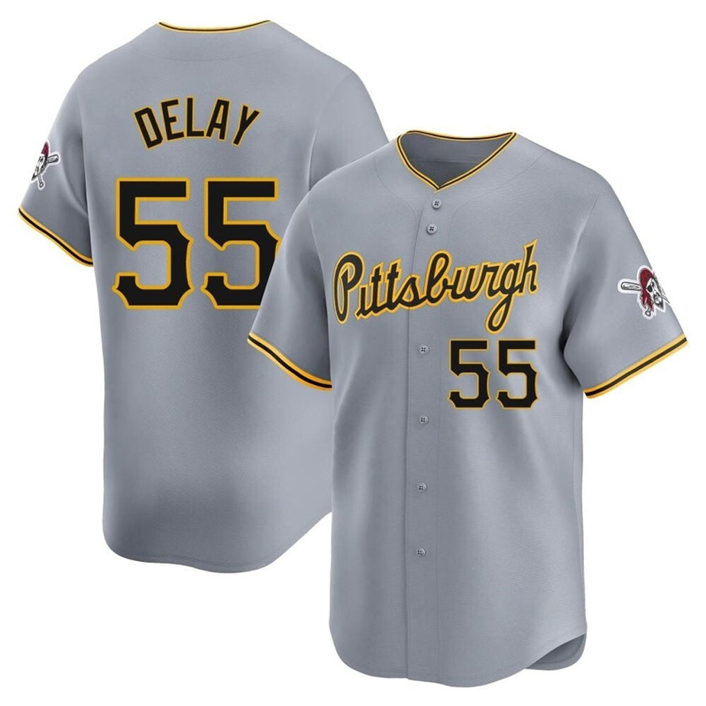 Choea P.Pirates #55 Jason Delay Player Gray Road Home Limited Stitched Jerseys