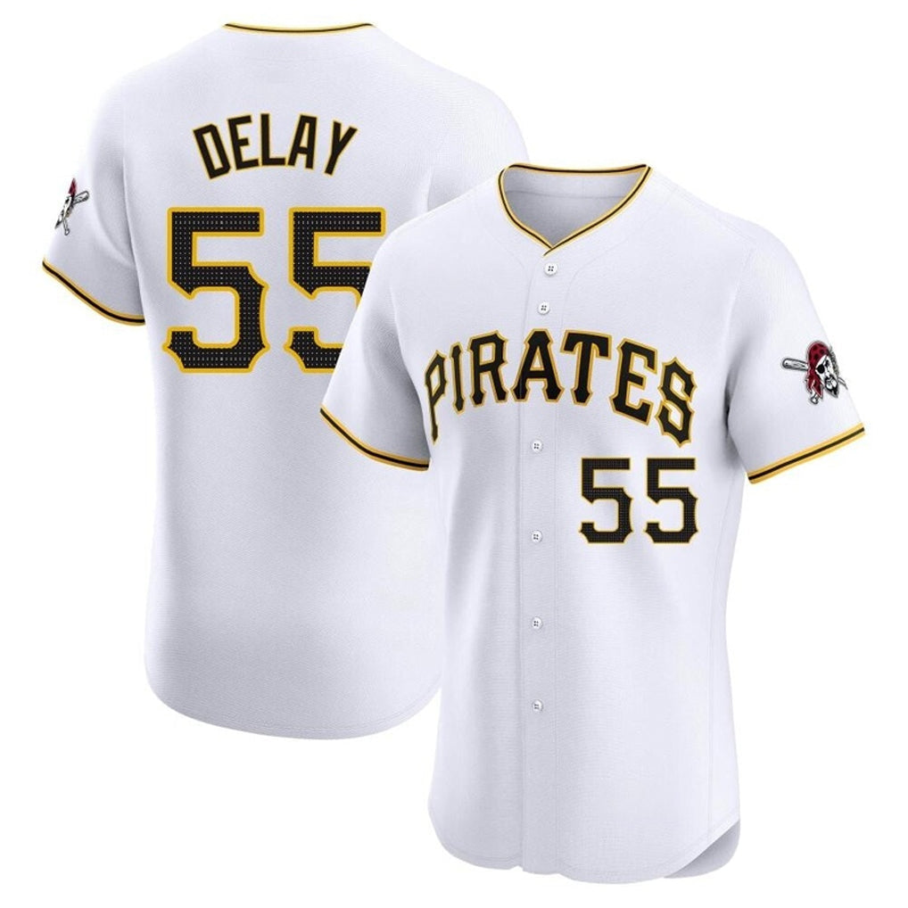 Choea P.Pirates #55 Jason Delay Player White Home Limited Elite Stitched Jerseys