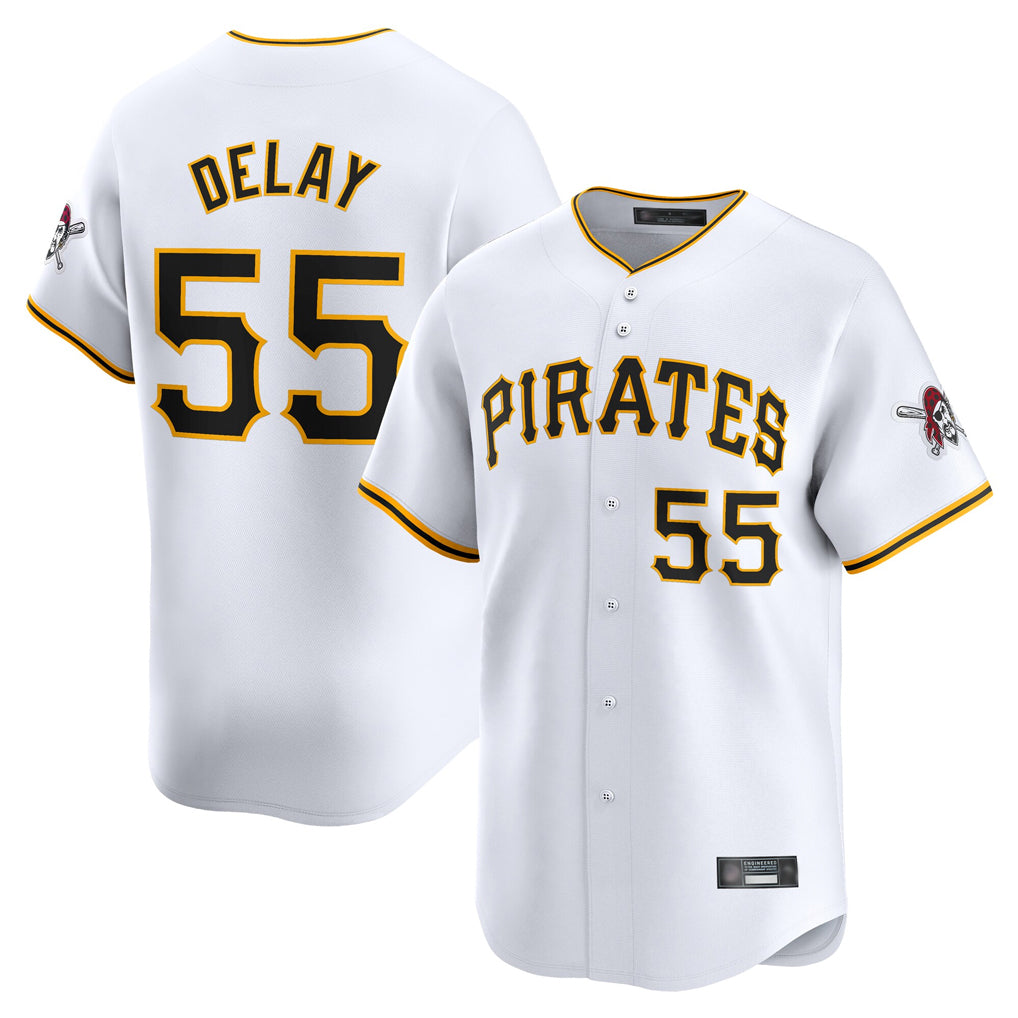 Choea P.Pirates #55 Jason Delay Player White Home Limited Stitched Jerseys
