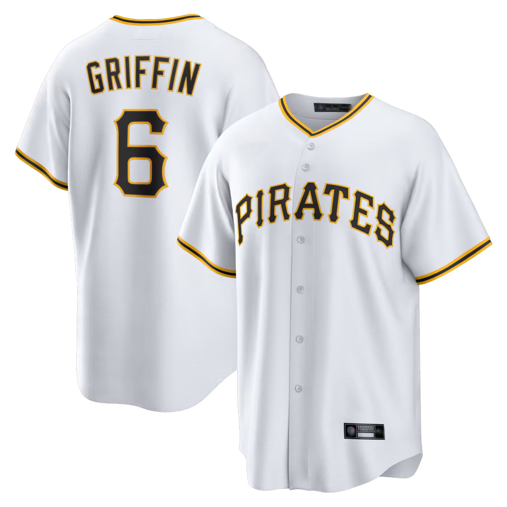 Choea P.Pirates #6 Konnor Griffin Player White Home Game Stitched Jerseys