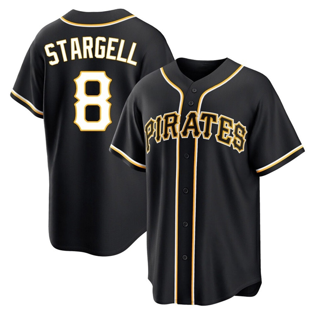 Choea P.Pirates #8 Willie Stargell Player Black Fashion Out Home Game Stitched Jerseys