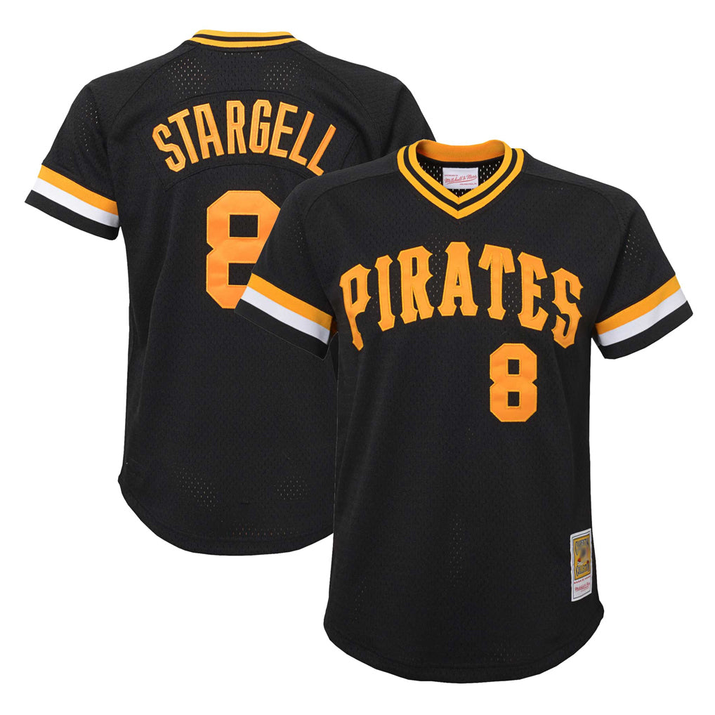 Choea P.Pirates #8 Willie Stargell Player Black Mitchell & Ness Black Cooperstown Collection Mesh Batting Limited Stitched Jerseys
