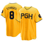 Choea P.Pirates #8 Willie Stargell Player Gold City Connect Home Game Stitched Jerseys