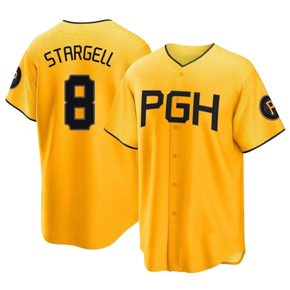 Choea P.Pirates #8 Willie Stargell Player Gold City Connect Home Game Stitched Jerseys