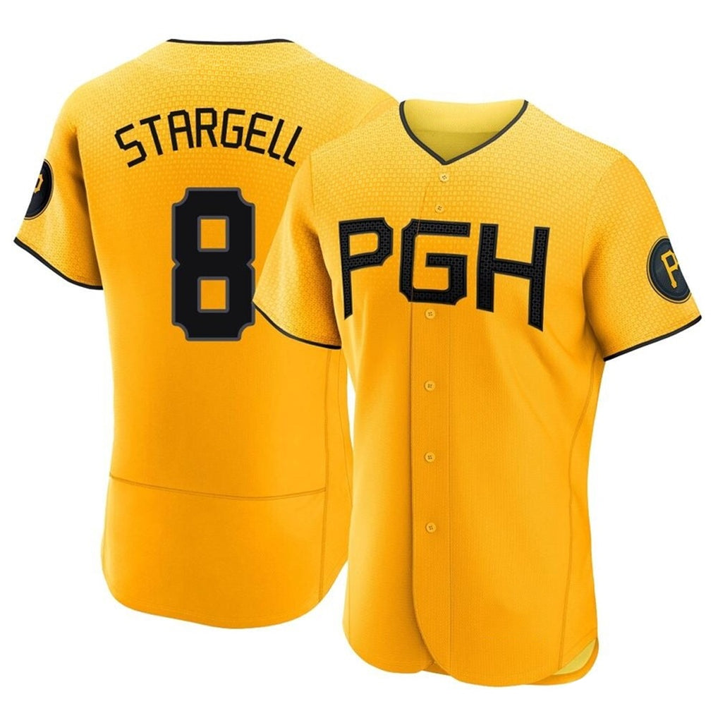 Choea P.Pirates #8 Willie Stargell Player Gold City Connect Home Limited Elite Stitched Jerseys