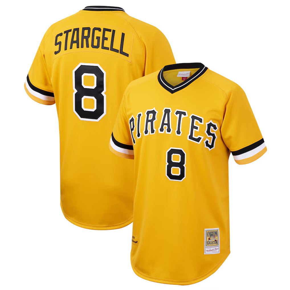 Choea P.Pirates #8 Willie Stargell Player Gold Mitchell & Ness Cooperstown Collection 1979 Limited Stitched Jerseys
