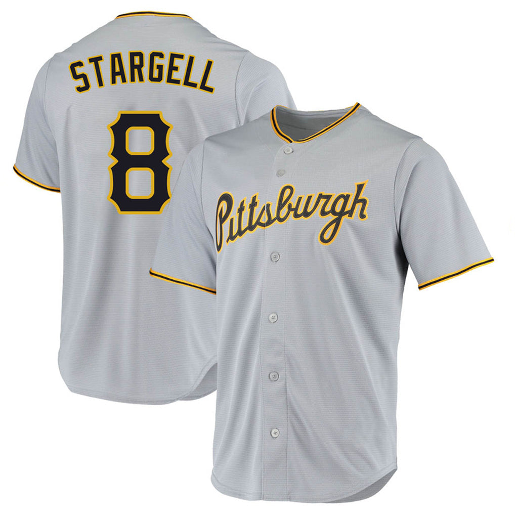 Choea P.Pirates #8 Willie Stargell Player Gray Road Home Game Stitched Jerseys