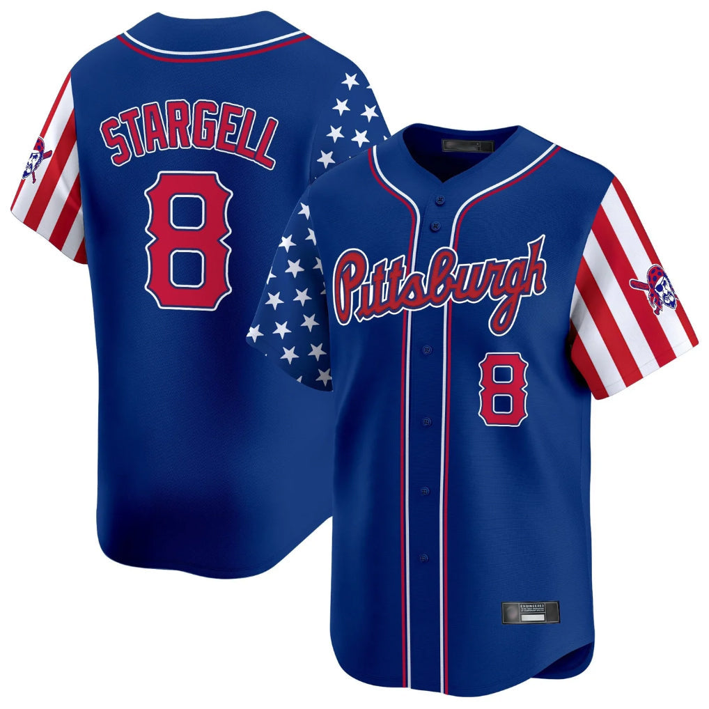 Choea P.Pirates #8 Willie Stargell Player Royal 2025 Independence Day Vapor Premier Limited Stitched Jerseys