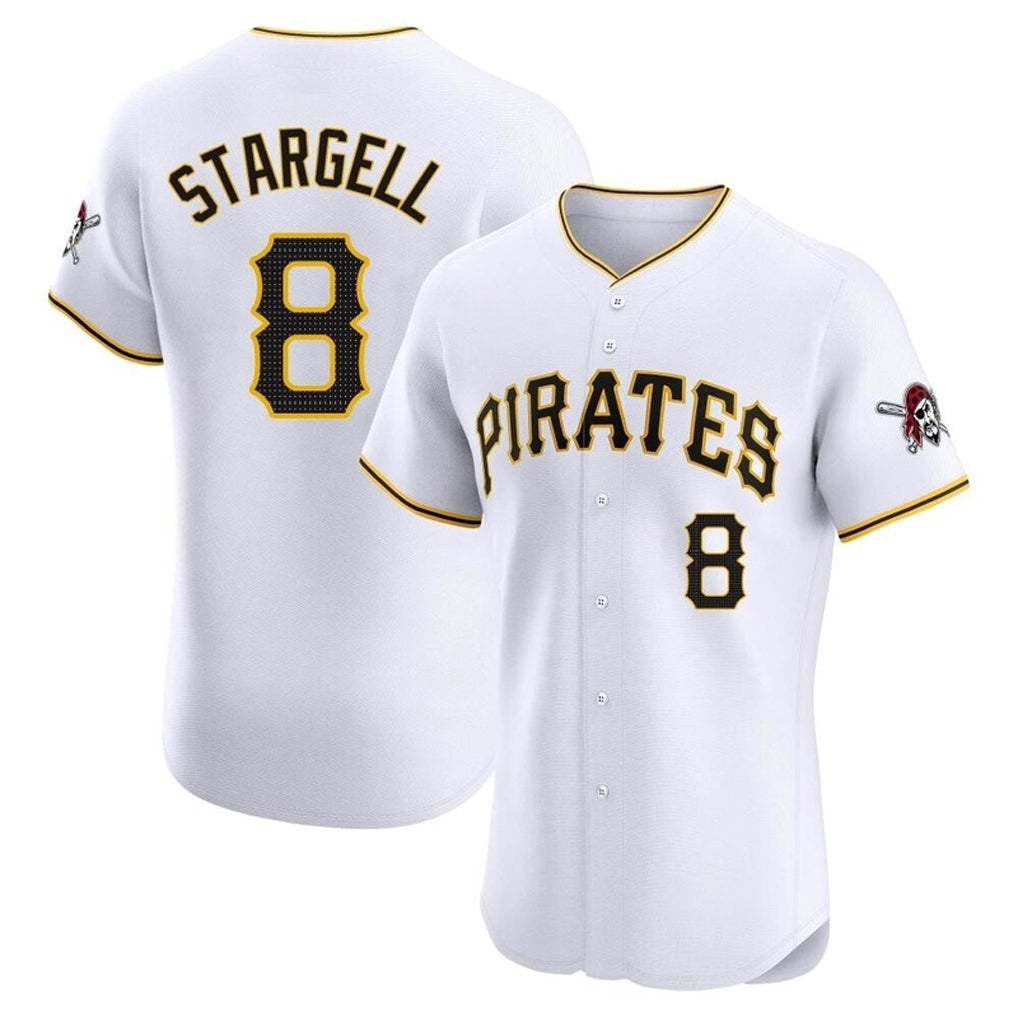 Choea P.Pirates #8 Willie Stargell Player White Home Limited Elite Stitched Jerseys