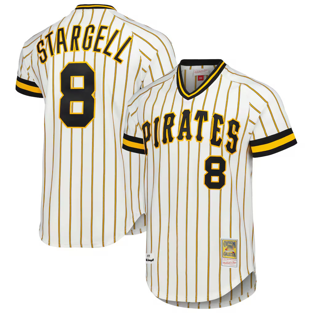 Choea P.Pirates #8 Willie Stargell Player White Mitchell & Ness Cooperstown Collection 1979 Limited Stitched Jerseys