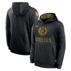 Choea P.Steelers Black Salute to Service Hoodies Limited Game Blank Player Stitched Jerseys