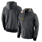 Choea P.Steelers Gray Pullover Hoodies Limited Blank Player Stitched Jerseys