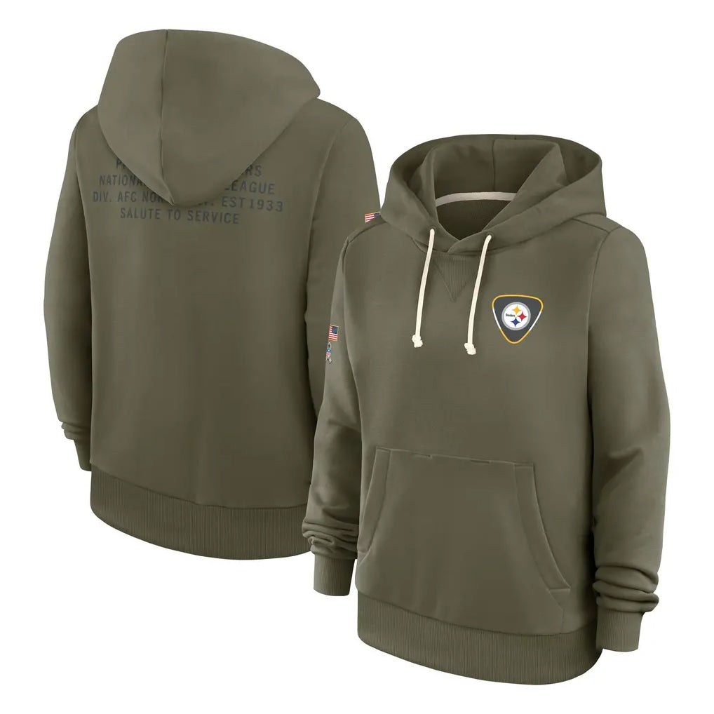 Choea P.Steelers Olive Salute to Service Pullover Hoodies Limited Blank Player Stitched Jerseys