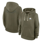 Choea P.Steelers Olive Salute to Service Pullover Hoodies Limited Blank Player Stitched Jerseys