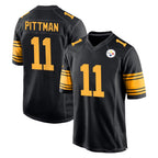 Choea P.Steelers #11 Michael Pittman Jr. Player Black Color Rush Home Game Stitched Jerseys