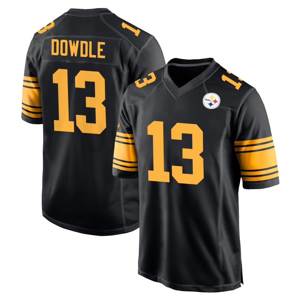 Choea P.Steelers #13 Rico Dowdle Player Black Color Rush Home Game Stitched Jerseys