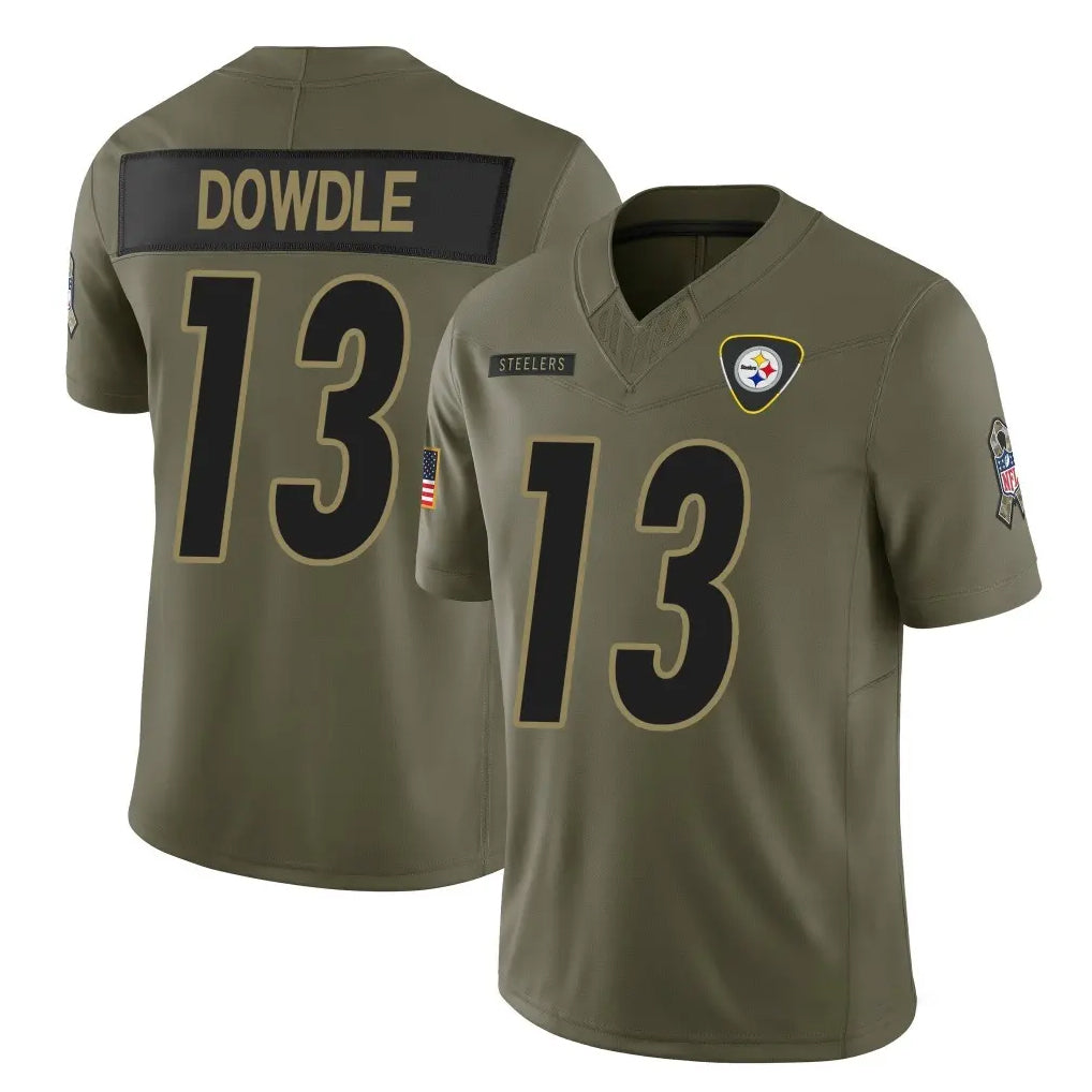 Choea P.Steelers #13 Rico Dowdle Player Olive 2025 Salute To Service Limited Home Game Stitched Jerseys