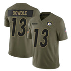 Choea P.Steelers #13 Rico Dowdle Player Olive 2025 Salute To Service Limited Home Game Stitched Jerseys