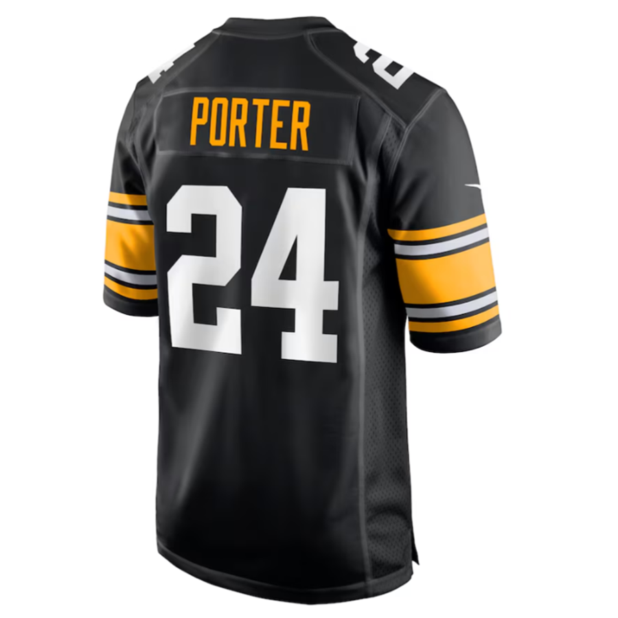 Choea P.Steelers #24 Joey Porter Jr. Black Alternate Game American Stitched Jersey