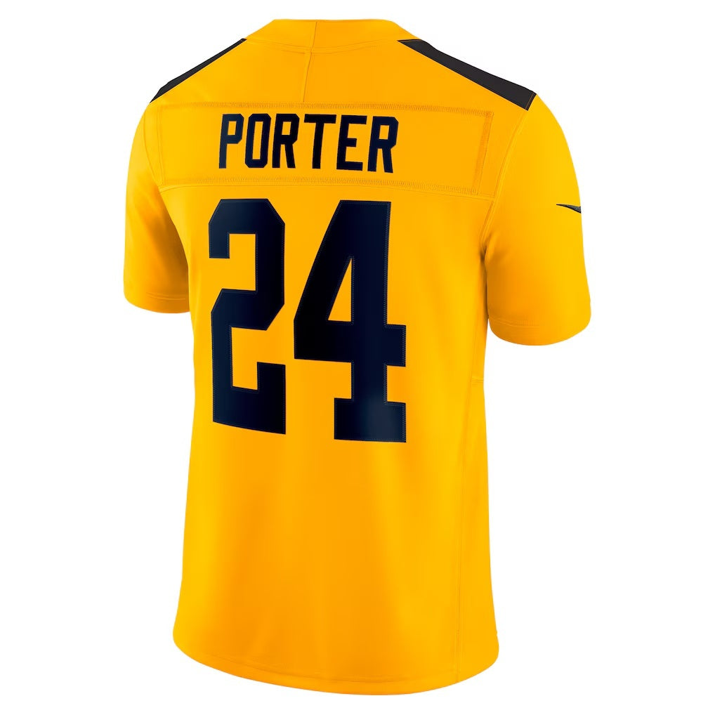 Choea P.Steelers #24 Joey Porter Jr. Gold Alternate 1933 Throwback Vapor F.U.S.E. Limited Jerseys