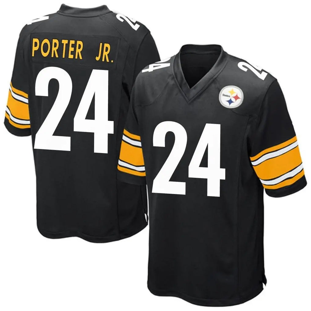 Choea P.Steelers #24 Joey Porter Jr. Player Black Game Home Stitched Jerseys