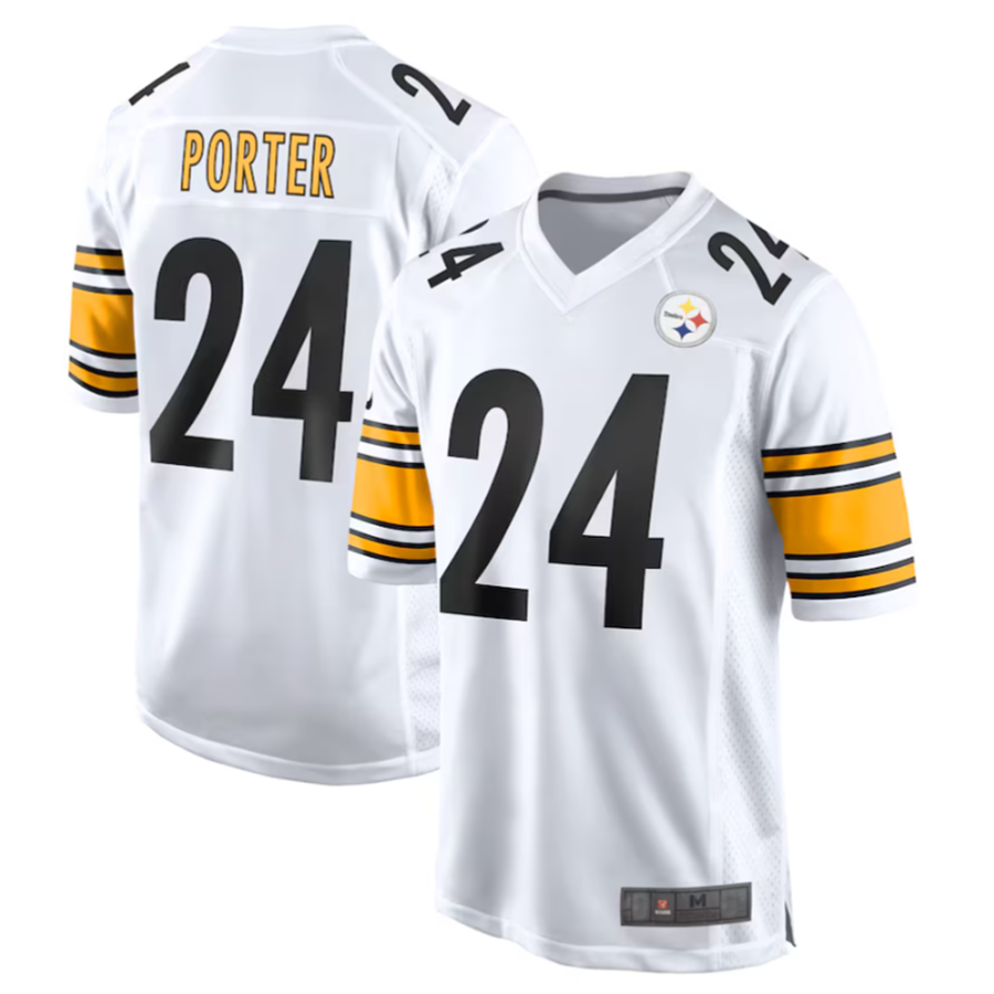 Choea P.Steelers #24 Joey Porter Jr. White Away Game American Stitched Jerseys