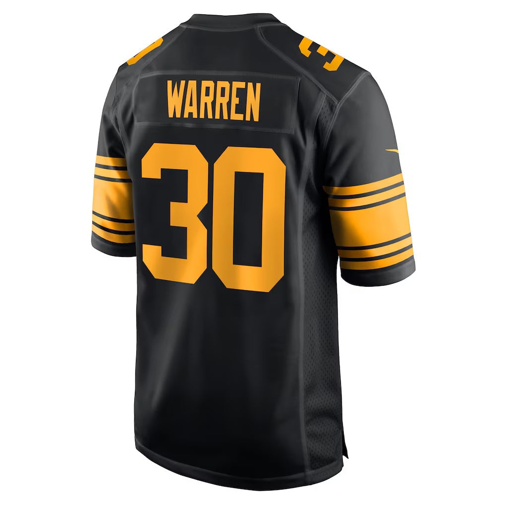 Choea P.Steelers #30 Jaylen Warren Black Alternate Game Stitched Jerseys