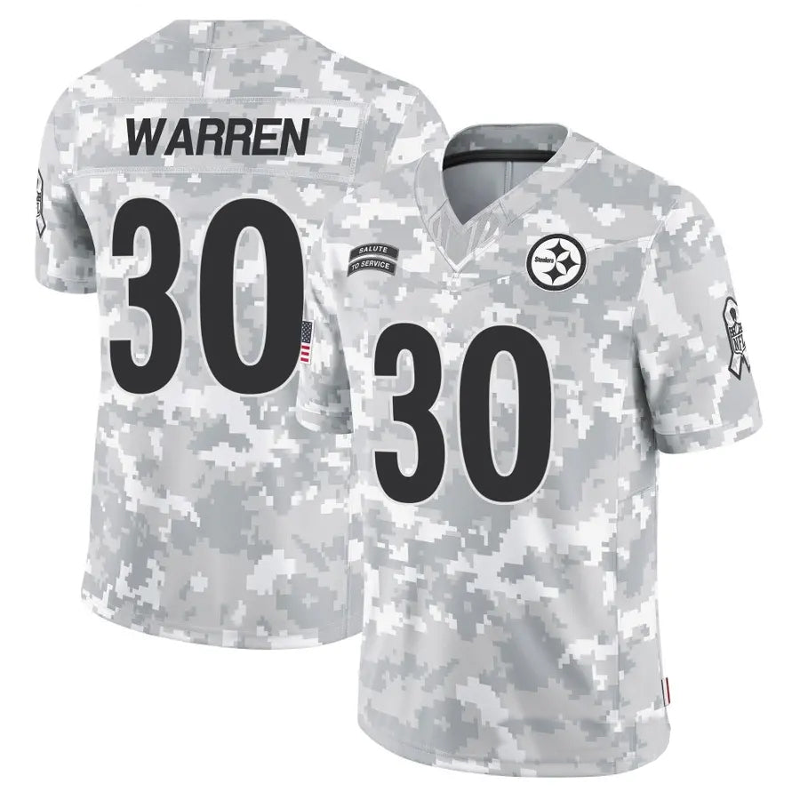 Choea P.Steelers #30 Jaylen Warren Player Arctic Camo Salute to Service Limited Stitched Jerseys