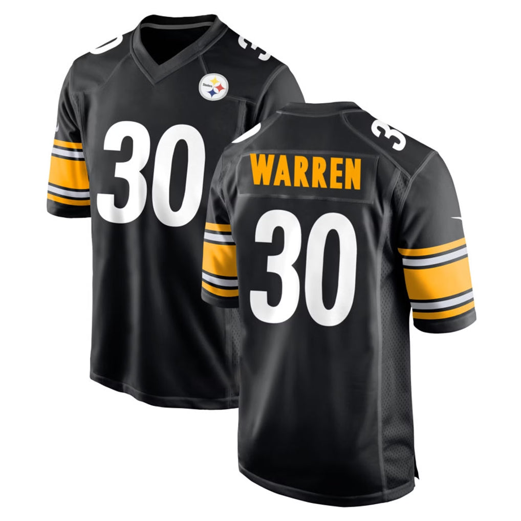 Choea P.Steelers #30 Jaylen Warren Player Black Home Game Stitched Jerseys