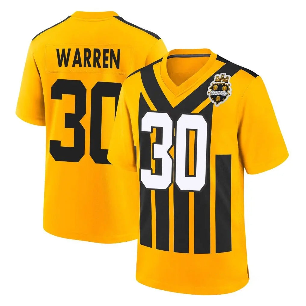 Choea P.Steelers #30 Jaylen Warren Player Gold Limited 1933 Throwback Home Game Stitched Jerseys