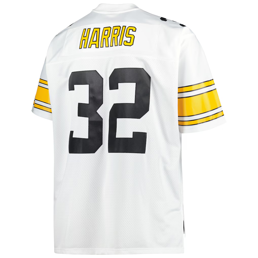 Choea P.Steelers #32 Franco Harris Mitchell & Ness White Big & Tall 1976 Retired Player Replica Jersey