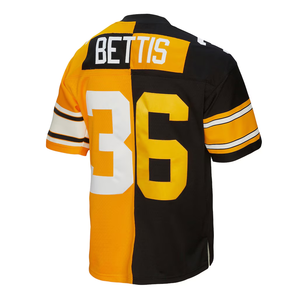 Choea P.Steelers #36 Jerome Bettis Mitchell & Ness BlackGold 1996 Split Legacy Replica Stitched Puhic Jersey