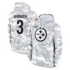 Choea P.Steelers #3 Jaquan Brisker Player Arctic Camo Limited Salute to Service Pullover Hoodies Game Stitched Jerseys