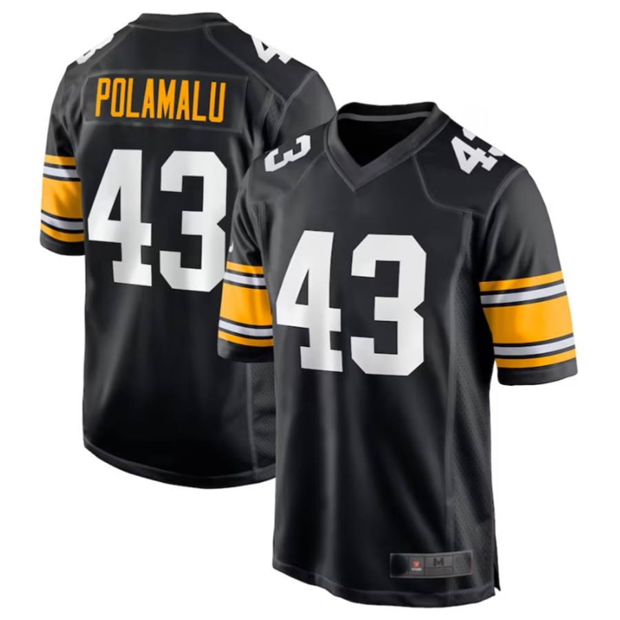 Choea P.Steelers #43 Troy Polamalu Black Retired Player Jersey American Stitched Jersey