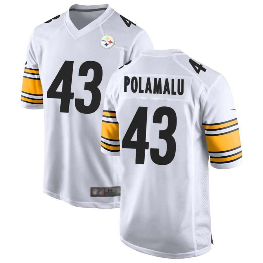 Choea P.Steelers #43 Troy Polamalu Player White Home Game Stitched Jerseys