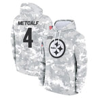 Choea P.Steelers #4 DK Metcalf Player Arctic Camo Limited Salute to Service Pullover Hoodies Game Stitched Jerseys