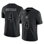 Choea P.Steelers #4 DK Metcalf Player Black Reflective Limited Home Game Stitched Jerseys